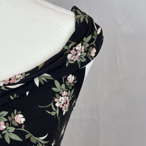 Sabrina Carpenter for Aeropostale Black Floral Ruched‎ Blouse Size Small Party - Picture 3 of 11